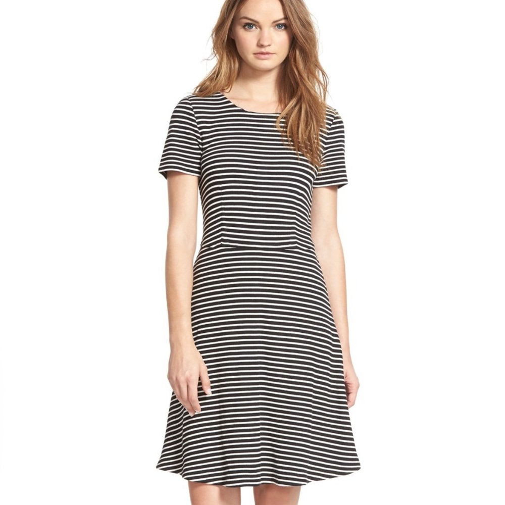 Madewell Knit Anywhere Dress sz M Black White